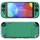 PlayVital Solid Color Series Protective Case for Nintendo Switch 2, Anti-Scratches Hard Shell Dockable Grip Cover with Extra Foldable Stand & Thumb Grips for Nintendo Switch 2  - Chameleon Green Purple - AXKNTP017