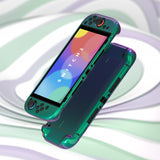 PlayVital Solid Color Series Protective Case for Nintendo Switch 2, Anti-Scratches Hard Shell Dockable Grip Cover with Extra Foldable Stand & Thumb Grips for Nintendo Switch 2  - Chameleon Green Purple - AXKNTP017