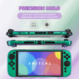 PlayVital Solid Color Series Protective Case for Nintendo Switch 2, Anti-Scratches Hard Shell Dockable Grip Cover with Extra Foldable Stand & Thumb Grips for Nintendo Switch 2  - Chameleon Green Purple - AXKNTP017