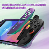 PlayVital Solid Color Series Protective Case for Nintendo Switch 2, Anti-Scratches Hard Shell Dockable Grip Cover with Extra Foldable Stand & Thumb Grips for Nintendo Switch 2  - Chameleon Green Purple - AXKNTP017