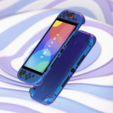 PlayVital Solid Color Series Protective Case for Nintendo Switch 2, Anti-Scratches Hard Shell Dockable Grip Cover with Extra Foldable Stand & Thumb Grips for Nintendo Switch 2  - Chameleon Purple Blue - AXKNTP007