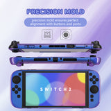 PlayVital Solid Color Series Protective Case for Nintendo Switch 2, Anti-Scratches Hard Shell Dockable Grip Cover with Extra Foldable Stand & Thumb Grips for Nintendo Switch 2  - Chameleon Purple Blue - AXKNTP007
