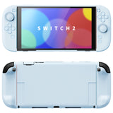 PlayVital Solid Color Series Protective Case for Nintendo Switch 2, Anti-Scratches Hard Shell Dockable Grip Cover with Extra Foldable Stand & Thumb Grips for Nintendo Switch 2  - Heaven Blue - AXKNTM009
