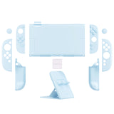 PlayVital Solid Color Series Protective Case for Nintendo Switch 2, Anti-Scratches Hard Shell Dockable Grip Cover with Extra Foldable Stand & Thumb Grips for Nintendo Switch 2  - Heaven Blue - AXKNTM009