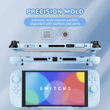 PlayVital Solid Color Series Protective Case for Nintendo Switch 2, Anti-Scratches Hard Shell Dockable Grip Cover with Extra Foldable Stand & Thumb Grips for Nintendo Switch 2  - Heaven Blue - AXKNTM009