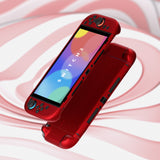 PlayVital Solid Color Series Protective Case for Nintendo Switch 2, Anti-Scratches Hard Shell Dockable Grip Cover with Extra Foldable Stand & Thumb Grips for Nintendo Switch 2  - Scarlet Red - AXKNTP006