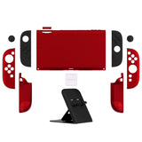 PlayVital Solid Color Series Protective Case for Nintendo Switch 2, Anti-Scratches Hard Shell Dockable Grip Cover with Extra Foldable Stand & Thumb Grips for Nintendo Switch 2  - Scarlet Red - AXKNTP006