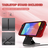 PlayVital Solid Color Series Protective Case for Nintendo Switch 2, Anti-Scratches Hard Shell Dockable Grip Cover with Extra Foldable Stand & Thumb Grips for Nintendo Switch 2  - Scarlet Red - AXKNTP006