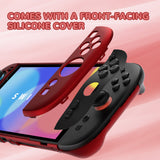 PlayVital Solid Color Series Protective Case for Nintendo Switch 2, Anti-Scratches Hard Shell Dockable Grip Cover with Extra Foldable Stand & Thumb Grips for Nintendo Switch 2  - Scarlet Red - AXKNTP006