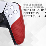 PlayVital Premium Grip for ps5 Wireless Controller, Split Design Anti-Skid Soft Hexagonal Diamond Textures Sweat-Absorbent Handle Grips Protector for ps5 Controller – Red - FHPFM004