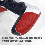 PlayVital Premium Grip for ps5 Wireless Controller, Split Design Anti-Skid Soft Hexagonal Diamond Textures Sweat-Absorbent Handle Grips Protector for ps5 Controller – Red - FHPFM004