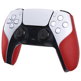 PlayVital Premium Grip for ps5 Wireless Controller, Split Design Anti-Skid Soft Hexagonal Diamond Textures Sweat-Absorbent Handle Grips Protector for ps5 Controller – Red - FHPFM004