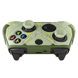 PlayVital Stellar Mecha Silicone Cover Skin for Xbox Series X/S Controller, Anti-slip Grip Protector with Thumb Grips & Sticker for Xbox Core Wireless Controller - Army Green & Sage Green - SAXX3P004