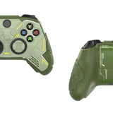 PlayVital Stellar Mecha Silicone Cover Skin for Xbox Series X/S Controller, Anti-slip Grip Protector with Thumb Grips & Sticker for Xbox Core Wireless Controller - Army Green & Sage Green - SAXX3P004