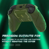 PlayVital Stellar Mecha Silicone Cover Skin for Xbox Series X/S Controller, Anti-slip Grip Protector with Thumb Grips & Sticker for Xbox Core Wireless Controller - Army Green & Sage Green - SAXX3P004
