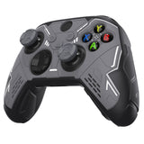 PlayVital Stellar Mecha Silicone Cover Skin for Xbox Series X/S Controller, Anti-slip Grip Protector with Thumb Grips & Sticker for Xbox Core Wireless Controller - Black & Gunmetal Gray - SAXX3P001