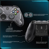 PlayVital Stellar Mecha Silicone Cover Skin for Xbox Series X/S Controller, Anti-slip Grip Protector with Thumb Grips & Sticker for Xbox Core Wireless Controller - Black & Gunmetal Gray - SAXX3P001