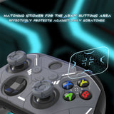 PlayVital Stellar Mecha Silicone Cover Skin for Xbox Series X/S Controller, Anti-slip Grip Protector with Thumb Grips & Sticker for Xbox Core Wireless Controller - Black & Gunmetal Gray - SAXX3P001