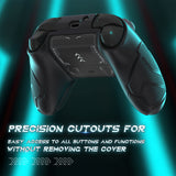 PlayVital Stellar Mecha Silicone Cover Skin for Xbox Series X/S Controller, Anti-slip Grip Protector with Thumb Grips & Sticker for Xbox Core Wireless Controller - Black & Gunmetal Gray - SAXX3P001