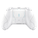 PlayVital Stellar Mecha Silicone Cover Skin for Xbox Series X/S Controller, Anti-slip Grip Protector with Thumb Grips & Sticker for Xbox Core Wireless Controller - White & Frost Gray - SAXX3P002