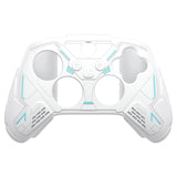PlayVital Stellar Mecha Silicone Cover Skin for Xbox Series X/S Controller, Anti-slip Grip Protector with Thumb Grips & Sticker for Xbox Core Wireless Controller - White & Frost Gray - SAXX3P002