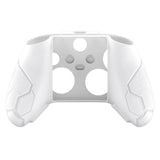PlayVital Stellar Mecha Silicone Cover Skin for Xbox Series X/S Controller, Anti-slip Grip Protector with Thumb Grips & Sticker for Xbox Core Wireless Controller - White & Frost Gray - SAXX3P002