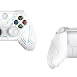 PlayVital Stellar Mecha Silicone Cover Skin for Xbox Series X/S Controller, Anti-slip Grip Protector with Thumb Grips & Sticker for Xbox Core Wireless Controller - White & Frost Gray - SAXX3P002