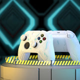 PlayVital Stellar Mecha Silicone Cover Skin for Xbox Series X/S Controller, Anti-slip Grip Protector with Thumb Grips & Sticker for Xbox Core Wireless Controller - White & Frost Gray - SAXX3P002