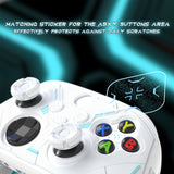 PlayVital Stellar Mecha Silicone Cover Skin for Xbox Series X/S Controller, Anti-slip Grip Protector with Thumb Grips & Sticker for Xbox Core Wireless Controller - White & Frost Gray - SAXX3P002
