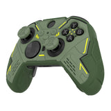 PlayVital Stellar Mecha Silicone Cover Skin for Xbox Elite Series 2 & Elite Series 2 Core, Non-Slip Grip Protector for Xbox Elite 2 with Thumb Grips & Stickers - Army Green & Racing Green - HQWE2P003