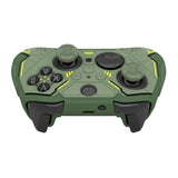 PlayVital Stellar Mecha Silicone Cover Skin for Xbox Elite Series 2 & Elite Series 2 Core, Non-Slip Grip Protector for Xbox Elite 2 with Thumb Grips & Stickers - Army Green & Racing Green - HQWE2P003