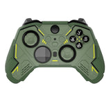 PlayVital Stellar Mecha Silicone Cover Skin for Xbox Elite Series 2 & Elite Series 2 Core, Non-Slip Grip Protector for Xbox Elite 2 with Thumb Grips & Stickers - Army Green & Racing Green - HQWE2P003