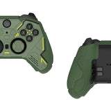 PlayVital Stellar Mecha Silicone Cover Skin for Xbox Elite Series 2 & Elite Series 2 Core, Non-Slip Grip Protector for Xbox Elite 2 with Thumb Grips & Stickers - Army Green & Racing Green - HQWE2P003