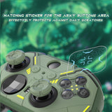 PlayVital Stellar Mecha Silicone Cover Skin for Xbox Elite Series 2 & Elite Series 2 Core, Non-Slip Grip Protector for Xbox Elite 2 with Thumb Grips & Stickers - Army Green & Racing Green - HQWE2P003