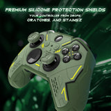 PlayVital Stellar Mecha Silicone Cover Skin for Xbox Elite Series 2 & Elite Series 2 Core, Non-Slip Grip Protector for Xbox Elite 2 with Thumb Grips & Stickers - Army Green & Racing Green - HQWE2P003