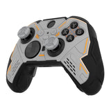 PlayVital Stellar Mecha Silicone Cover Skin for Xbox Elite Series 2 & Elite Series 2 Core, Non-Slip Grip Protector for Xbox Elite 2 with Thumb Grips & Stickers - Gray & Black - HQWE2P001