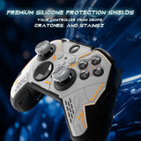 PlayVital Stellar Mecha Silicone Cover Skin for Xbox Elite Series 2 & Elite Series 2 Core, Non-Slip Grip Protector for Xbox Elite 2 with Thumb Grips & Stickers - Gray & Black - HQWE2P001