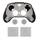 PlayVital Stellar Mecha Silicone Cover Skin for Xbox Elite Series 2 & Elite Series 2 Core, Non-Slip Grip Protector for Xbox Elite 2 with Thumb Grips & Stickers - Gray & Black - HQWE2P001