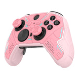 PlayVital Stellar Mecha Silicone Cover Skin for Xbox Elite Series 2 & Elite Series 2 Core, Non-Slip Grip Protector for Xbox Elite 2 with Thumb Grips & Stickers - Peach Pink & Blossom Pink - HQWE2P005