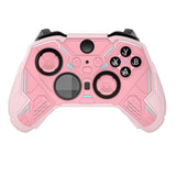 PlayVital Stellar Mecha Silicone Cover Skin for Xbox Elite Series 2 & Elite Series 2 Core, Non-Slip Grip Protector for Xbox Elite 2 with Thumb Grips & Stickers - Peach Pink & Blossom Pink - HQWE2P005