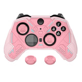 PlayVital Stellar Mecha Silicone Cover Skin for Xbox Elite Series 2 & Elite Series 2 Core, Non-Slip Grip Protector for Xbox Elite 2 with Thumb Grips & Stickers - Peach Pink & Blossom Pink - HQWE2P005