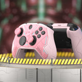PlayVital Stellar Mecha Silicone Cover Skin for Xbox Elite Series 2 & Elite Series 2 Core, Non-Slip Grip Protector for Xbox Elite 2 with Thumb Grips & Stickers - Peach Pink & Blossom Pink - HQWE2P005