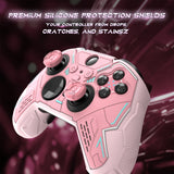 PlayVital Stellar Mecha Silicone Cover Skin for Xbox Elite Series 2 & Elite Series 2 Core, Non-Slip Grip Protector for Xbox Elite 2 with Thumb Grips & Stickers - Peach Pink & Blossom Pink - HQWE2P005