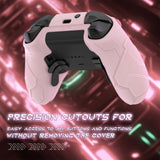 PlayVital Stellar Mecha Silicone Cover Skin for Xbox Elite Series 2 & Elite Series 2 Core, Non-Slip Grip Protector for Xbox Elite 2 with Thumb Grips & Stickers - Peach Pink & Blossom Pink - HQWE2P005