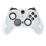 PlayVital Stellar Mecha Silicone Cover Skin for Xbox Elite Series 2 & Elite Series 2 Core, Non-Slip Grip Protector for Xbox Elite 2 with Thumb Grips & Stickers - Warm White & Snow White - HQWE2P002