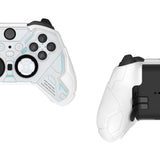 PlayVital Stellar Mecha Silicone Cover Skin for Xbox Elite Series 2 & Elite Series 2 Core, Non-Slip Grip Protector for Xbox Elite 2 with Thumb Grips & Stickers - Warm White & Snow White - HQWE2P002