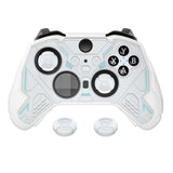 PlayVital Stellar Mecha Silicone Cover Skin for Xbox Elite Series 2 & Elite Series 2 Core, Non-Slip Grip Protector for Xbox Elite 2 with Thumb Grips & Stickers - Warm White & Snow White - HQWE2P002