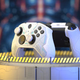 PlayVital Stellar Mecha Silicone Cover Skin for Xbox Elite Series 2 & Elite Series 2 Core, Non-Slip Grip Protector for Xbox Elite 2 with Thumb Grips & Stickers - Warm White & Snow White - HQWE2P002