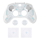 PlayVital Stellar Mecha Silicone Cover Skin for Xbox Elite Series 2 & Elite Series 2 Core, Non-Slip Grip Protector for Xbox Elite 2 with Thumb Grips & Stickers - Warm White & Snow White - HQWE2P002