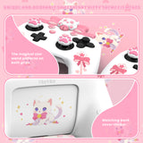 PlayVital Sweetheart Kitty Silicone Skin Compatible with Nintendo Switch Pro Controller – Kawaii Anti-Slip Cover, Switch Pro Controller Joystick Grips & Protective Silicone Case - White - DHHNPP002